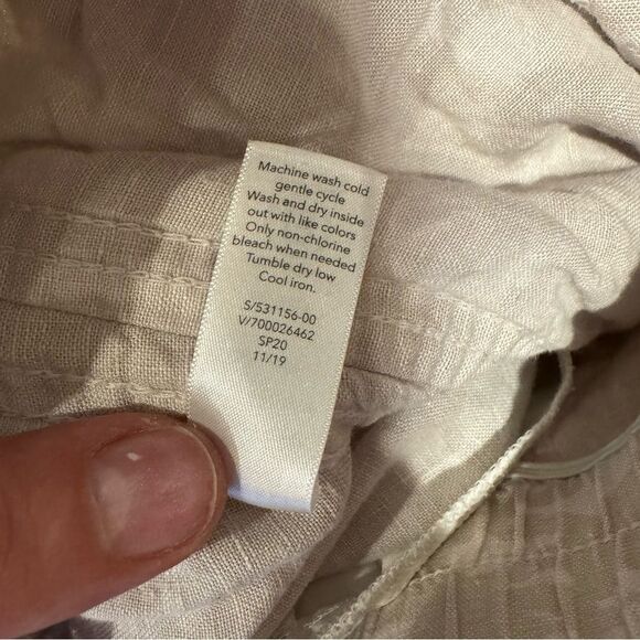 Athleta | Linen Cabo Tide Cream Camouflage Zip Pocket High Waist Joggers Pants 8 - Picture 6 of 7